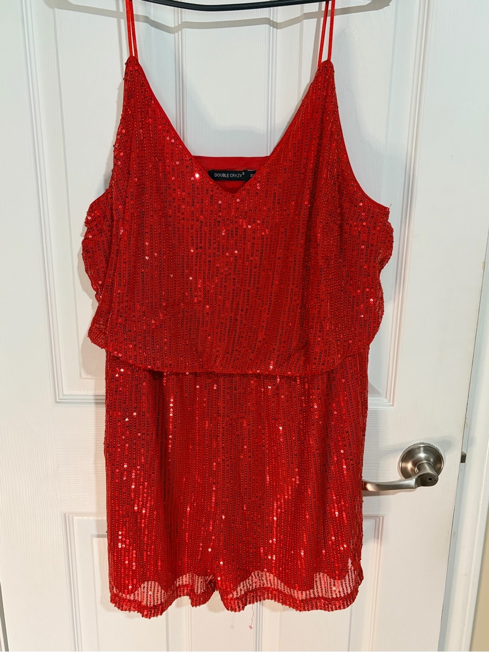 Red Sequin Elegant Romper